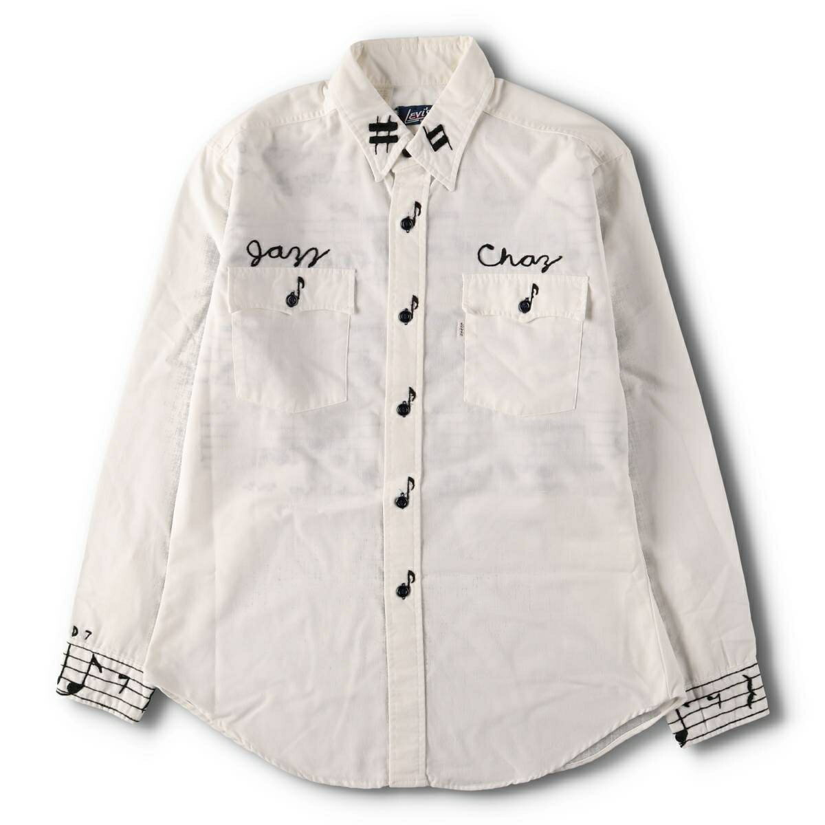 古着 70'S リーバイス Levi's REGULAR FIT LAZY AFTERNOON ハンドステッチ 長袖 ポリコットンシャツ メンズL相当 ヴィンテージ /evb031111 【中古】 【250910】 【V2509】