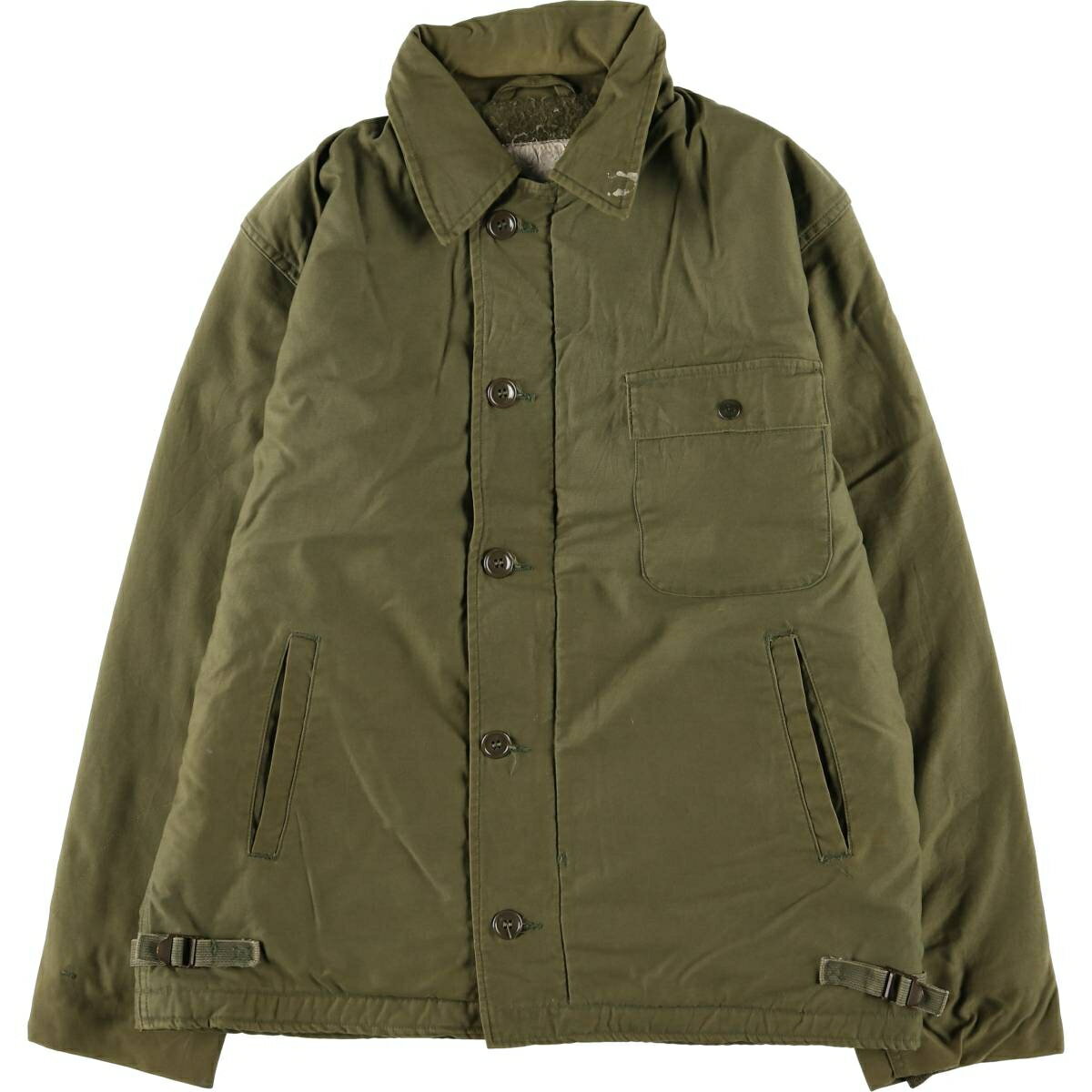 古着 米軍 U.S.NAVY A-2 バックステンシル入り ミリタリー デッキジャケット メンズM相当 /evb031481 【中古】 【251107】 【DL2511-NVY】