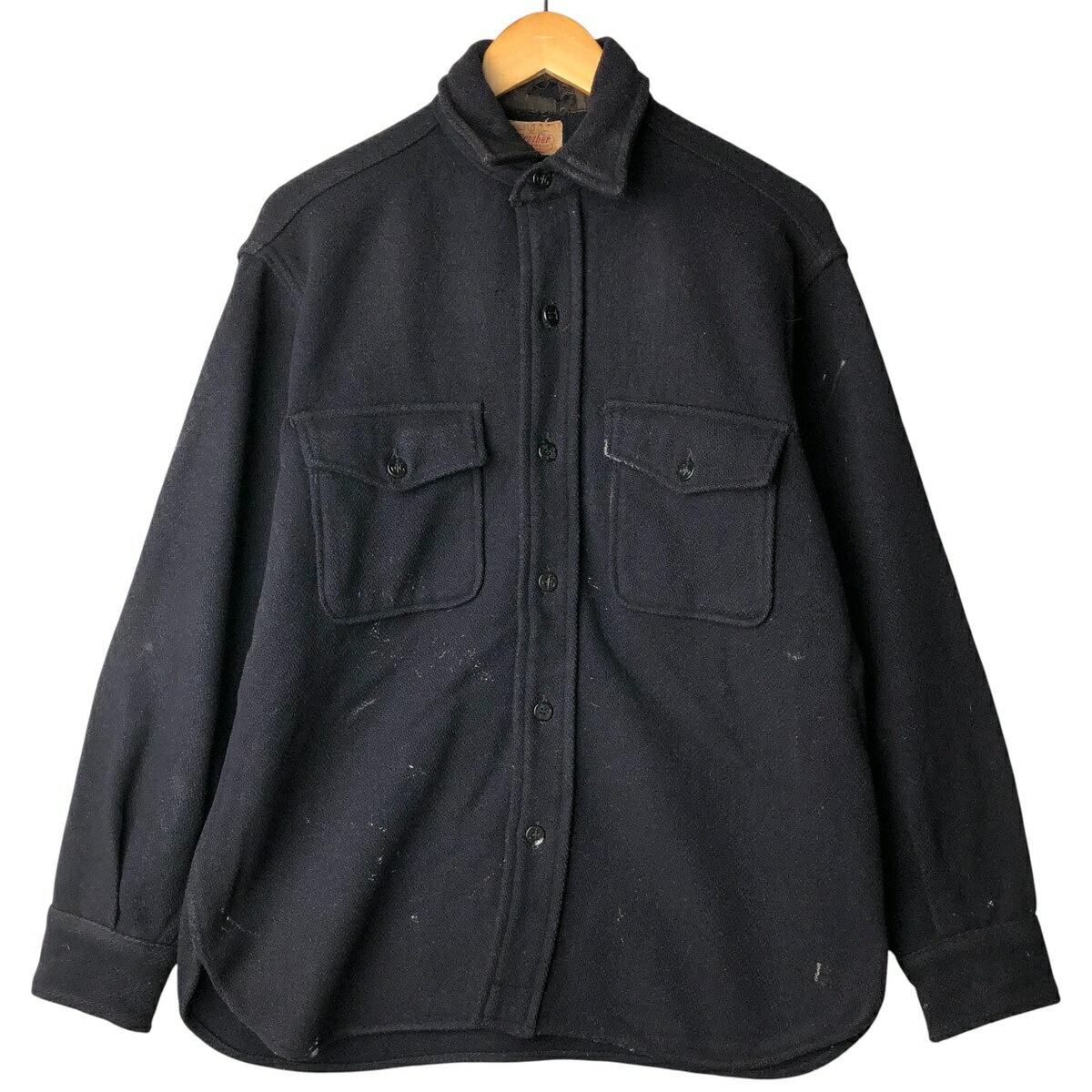 古着 50~60 039 S ファイブブラザー Five Brother OUTERWEAR ウールCPOシャツ メンズL相当 ヴィンテージ /evb032559 【中古】 【251219】 【CF2512】 ブラック系 春夏秋冬