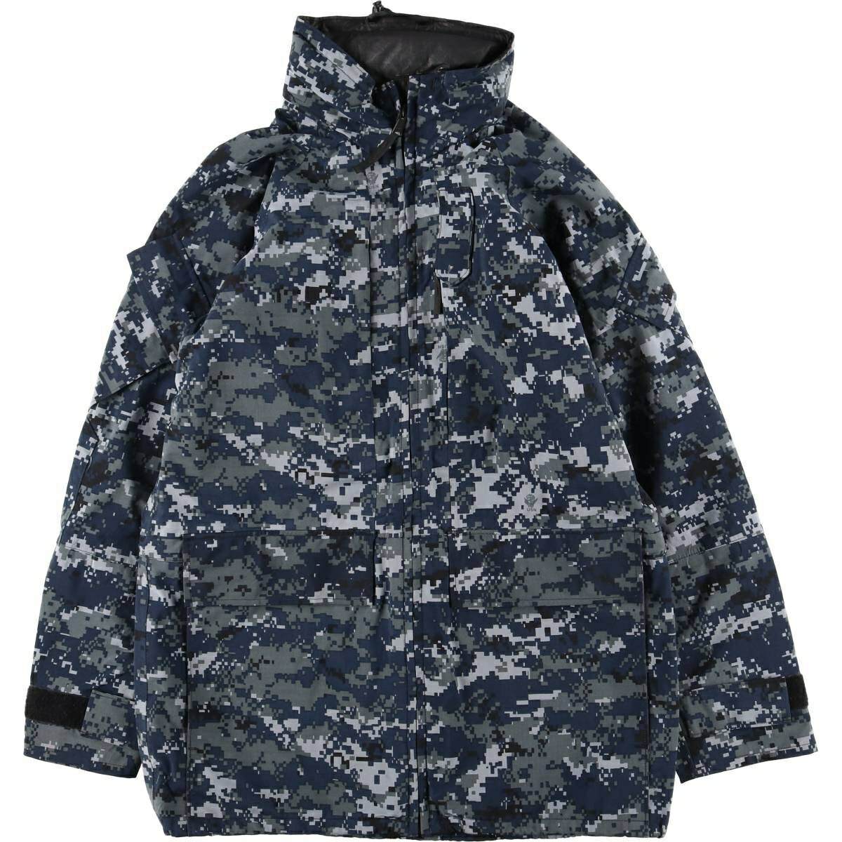 樂天商城 - 古着 00'S 米軍実品 迷彩柄 NWU デジタルカモ ミリタリー ゴアテックスパーカー USA製 SMALL-X-LONG メンズS相当 /evb032760 【中古】 【260315】 ネイビー系 春秋冬