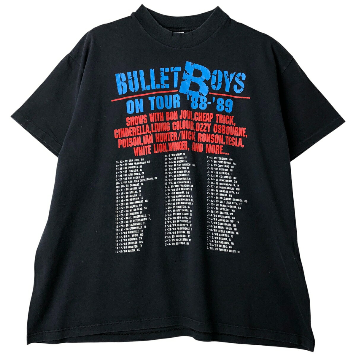 古着 90'S Stedman BULLET BOYS ブレット ボーイズ ON TOUR ’88-’89 ツアー バンドTシャツ バンT USA製 メンズXL相当 ヴィンテージ /evb033223 【中古】 【260119】 【NH-2508】