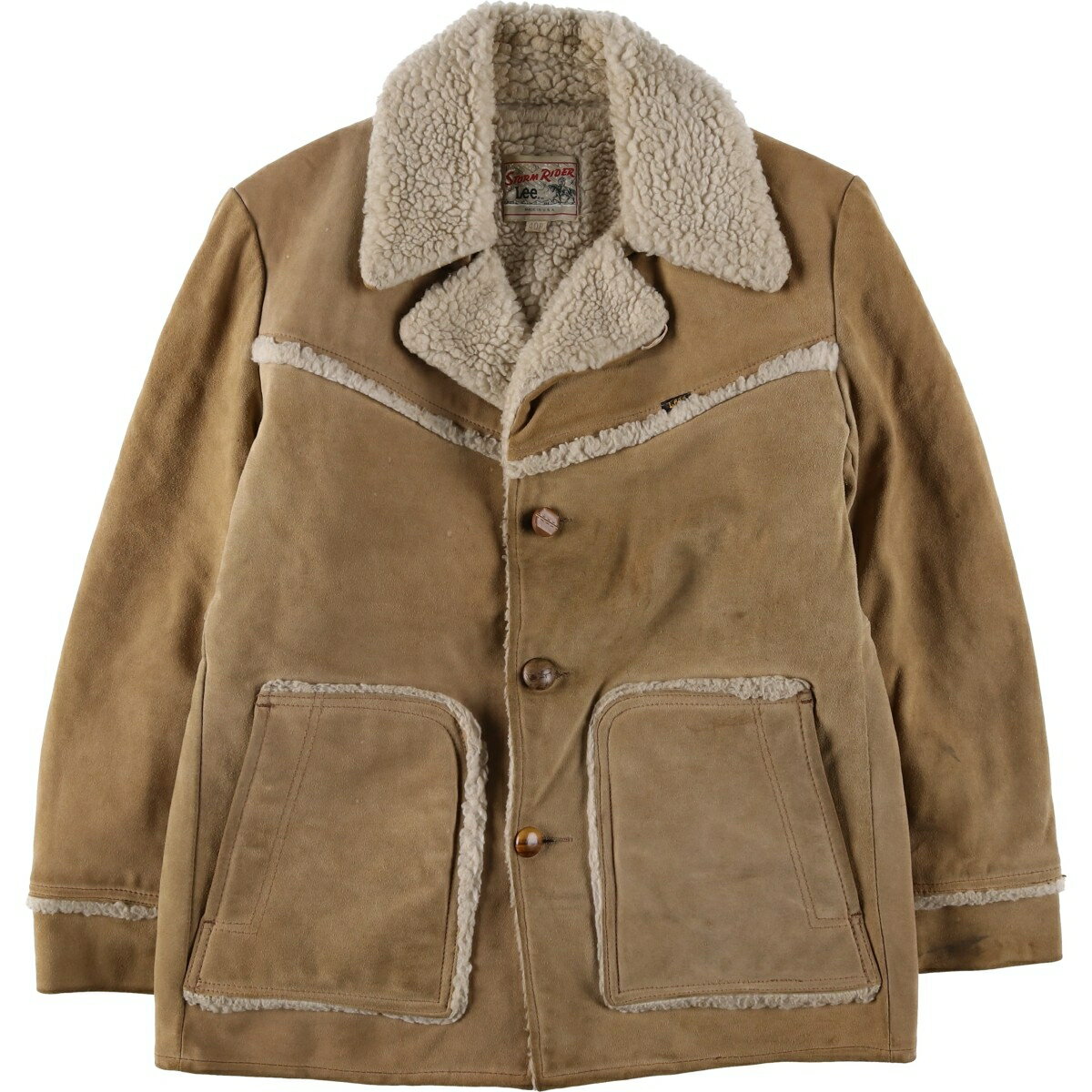 古着 70'S リー Lee STORM RIDER ストームライダー ランチコート スエードボアジャケット USA製 メンズM相当 ヴィンテージ /evb033508 【中古】 【260226】