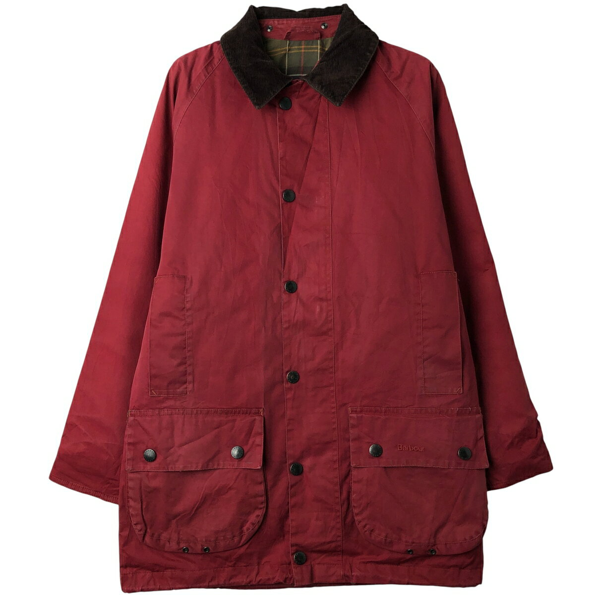 古着 バブアー Barbour A889 L/W BEAUFORT JACKETノンオイル コットンジャケット メンズS相当 /evb033577 【中古】 【260218】 レッド系 春秋冬