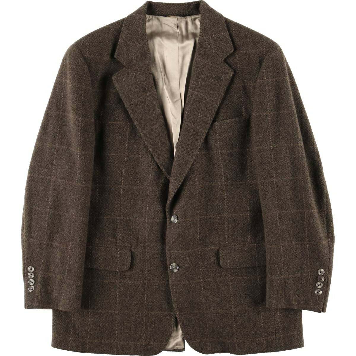 樂天商城 - 古着 ブルックスブラザーズ Brooks Brothers チェック柄 ヘリンボーン キャメルヘア テーラードジャケット USA製 メンズM相当 /evb033624 【中古】 【260313】 ブラウン系 春秋冬