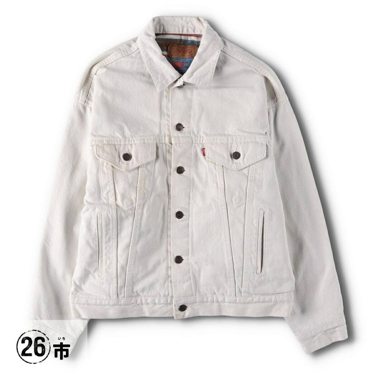 古着 90'S リーバイス Levi's 20417-0254 ホワイトデニムジャケット Gジャン USA製 メンズM相当 ヴィンテージ /evb033844 【中古】 【260304】 【V2603】