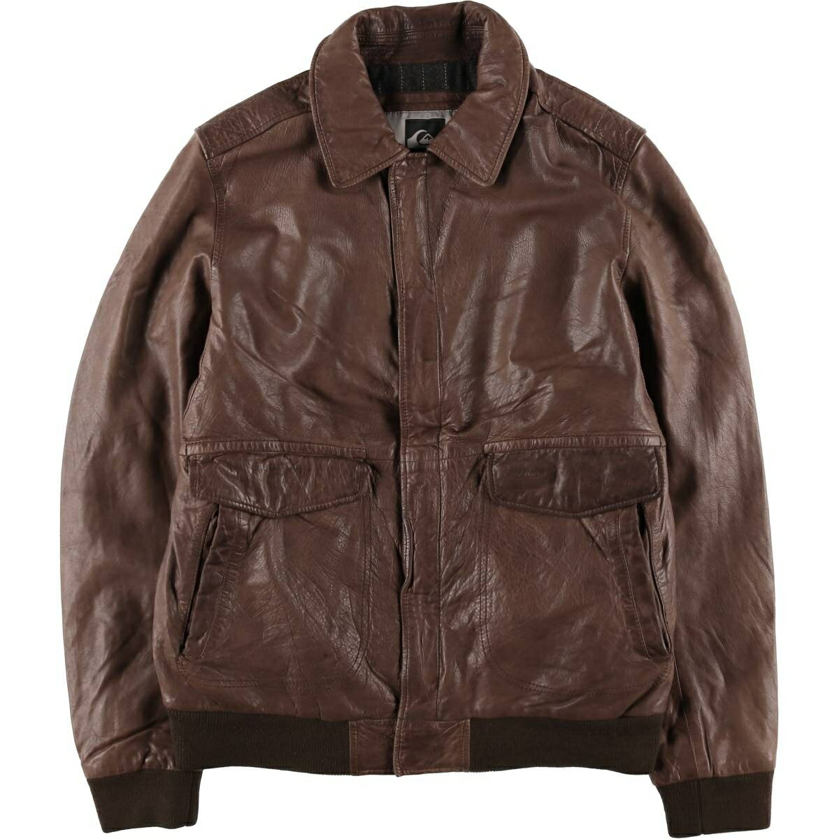 樂天商城 - 古着 クイックシルバー QUIKSILVER 襟付き 中綿入り レザーブルゾン メンズL相当 /evb034121 【中古】 【260330】 【GR-NV-2604】