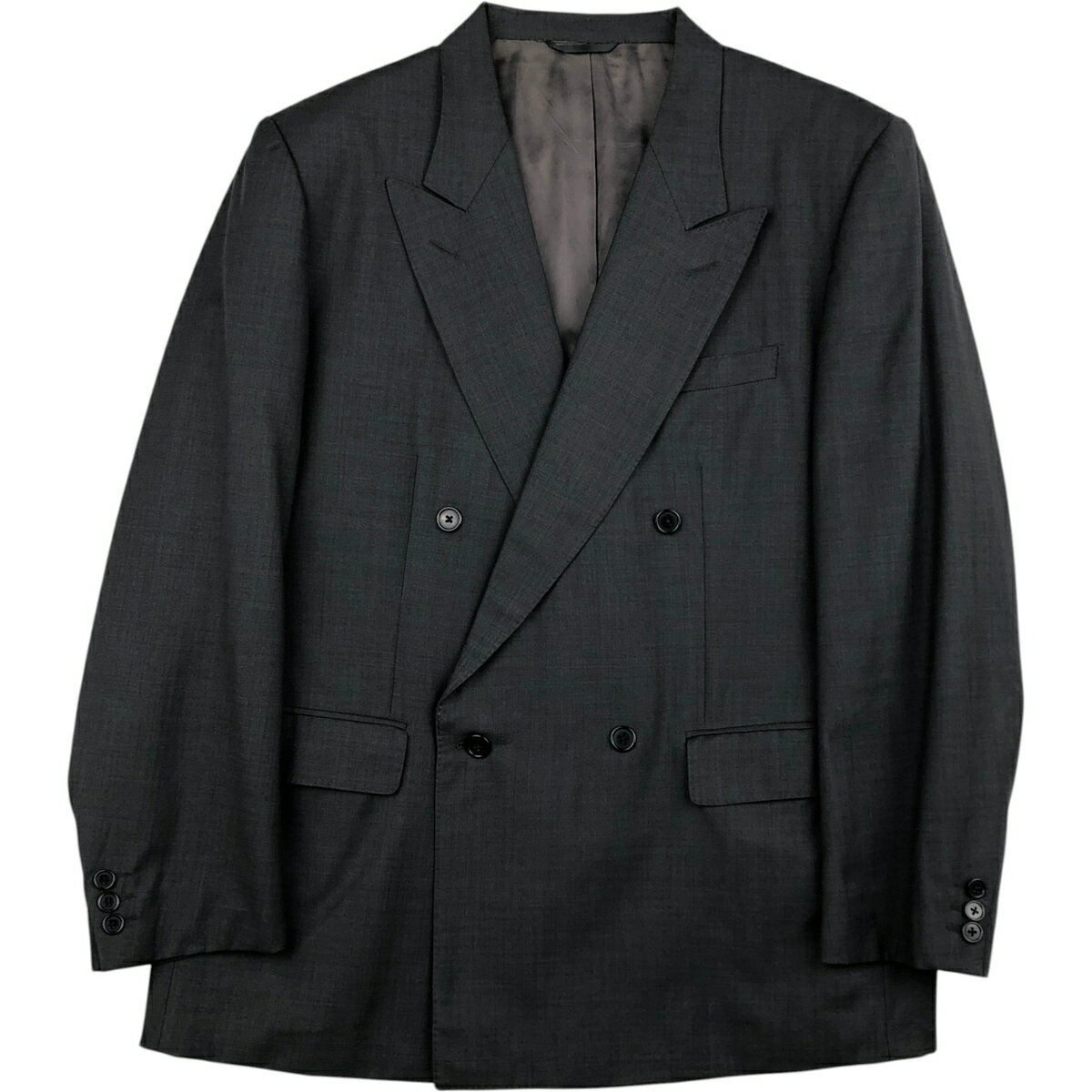 BURBERRY　バーバリー　黒ダブルブレストスーツジャケット×パンツ Burberry】バーバリー ダブルスーツ charcoalgray | ブランド古着屋