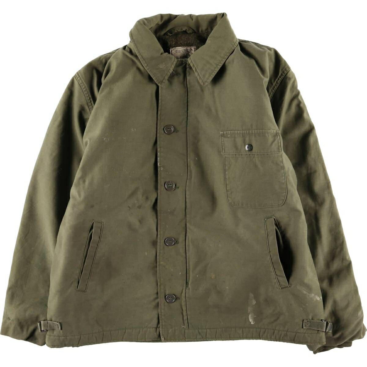樂天商城 - 古着 80'S 米軍実品 A-2 ミリタリー デッキジャケット USA製 X-LARGE(46-48) メンズXL相当 ヴィンテージ /evb034397 【中古】 【260321】 カーキ系 春秋冬