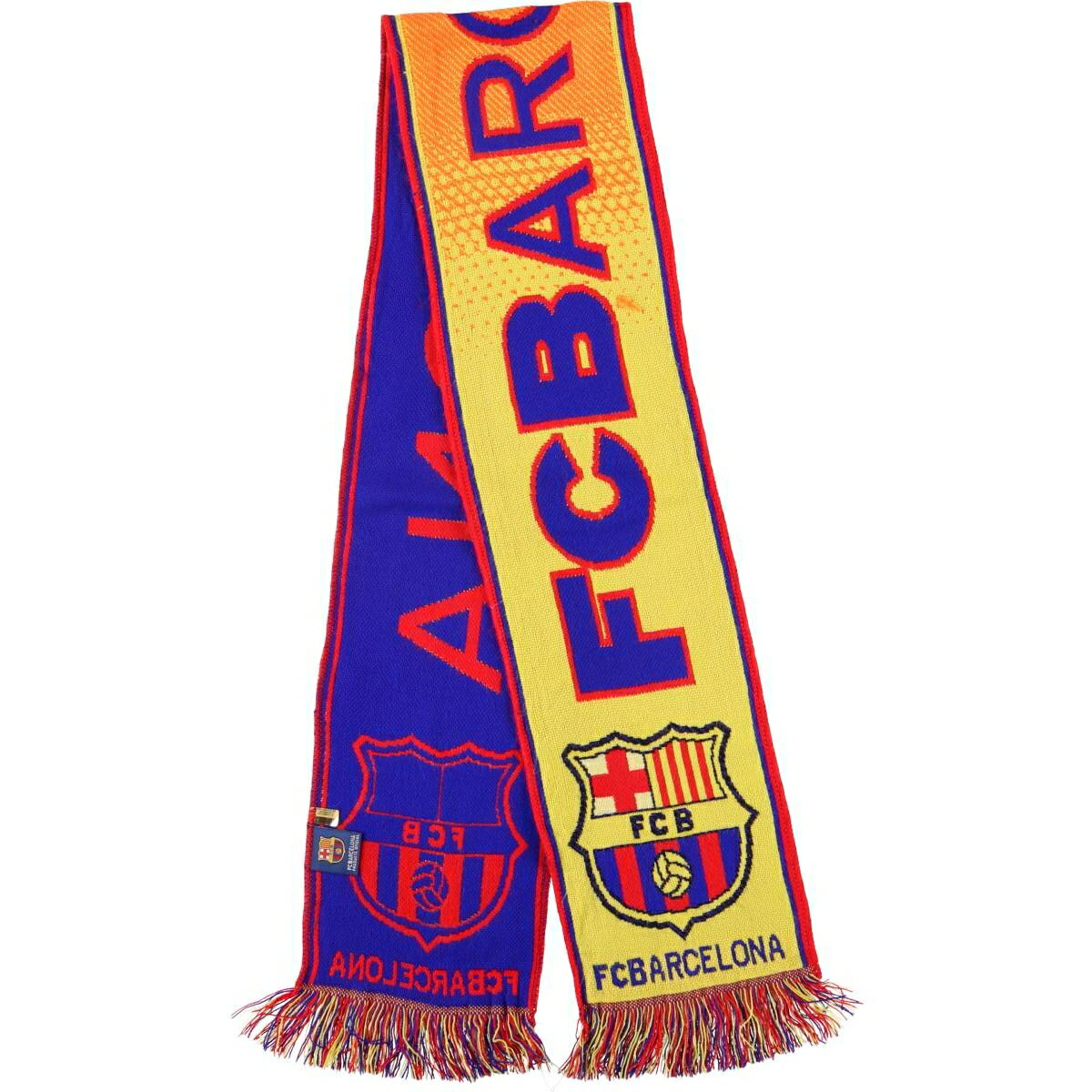 古着 LA LIGA ラ リーガ FC BARCELONA FC バルセロナ 総柄 サッカーマフラー スペイン製 /gaa005810 【中古】 【251116】