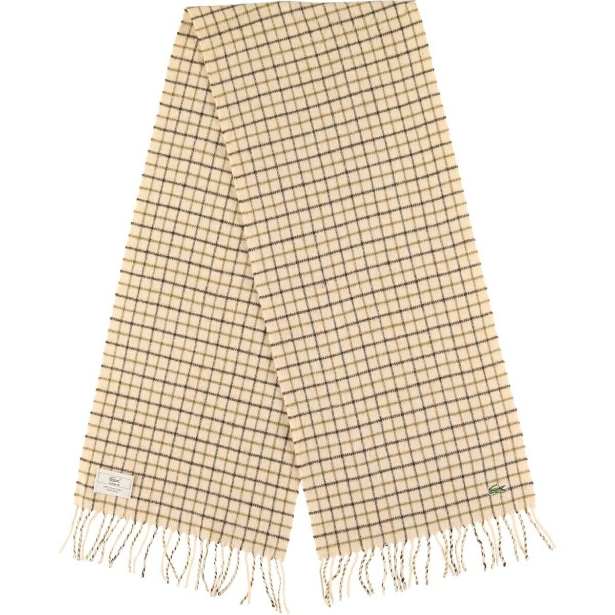 古着 ラコステ LACOSTE チェック柄 ウールマフラー /gaa006437 【中古】 【260111】