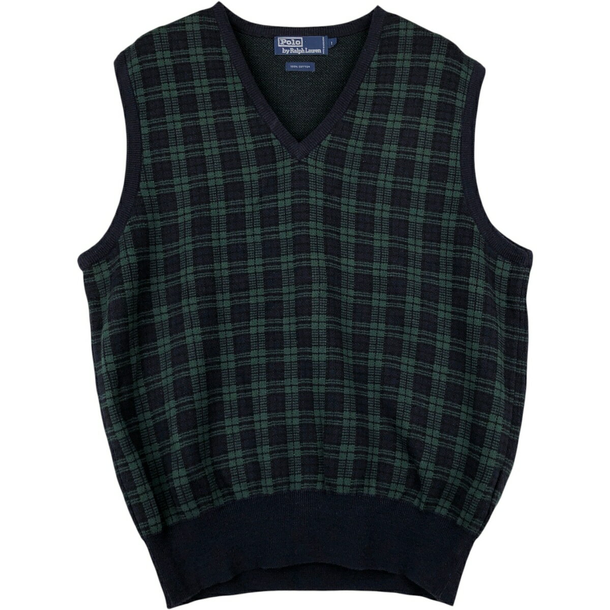 古着 ラルフローレン Ralph Lauren POLO by Ralph Lauren Vネック コットンニットベスト メンズL相当 /rab181099 【中古】 【260531】