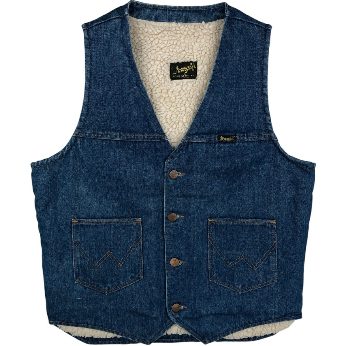 古着 70~80'S ラングラー Wrangler NO-FAULT DENIMS デニムボアベスト メンズM相当 ヴィンテージ /rab181136  