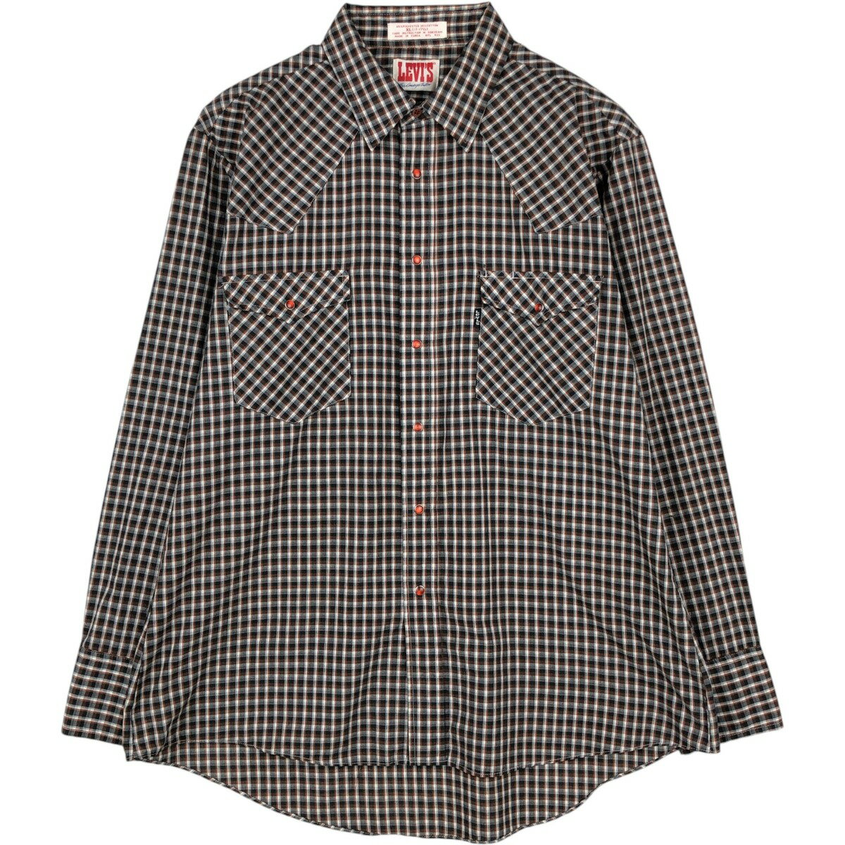 古着 90'S リーバイス Levi's THE COWBOYS TAILER チェック柄 長袖 ウエスタンシャツ メンズXL相当 ヴィンテージ /rab181158  