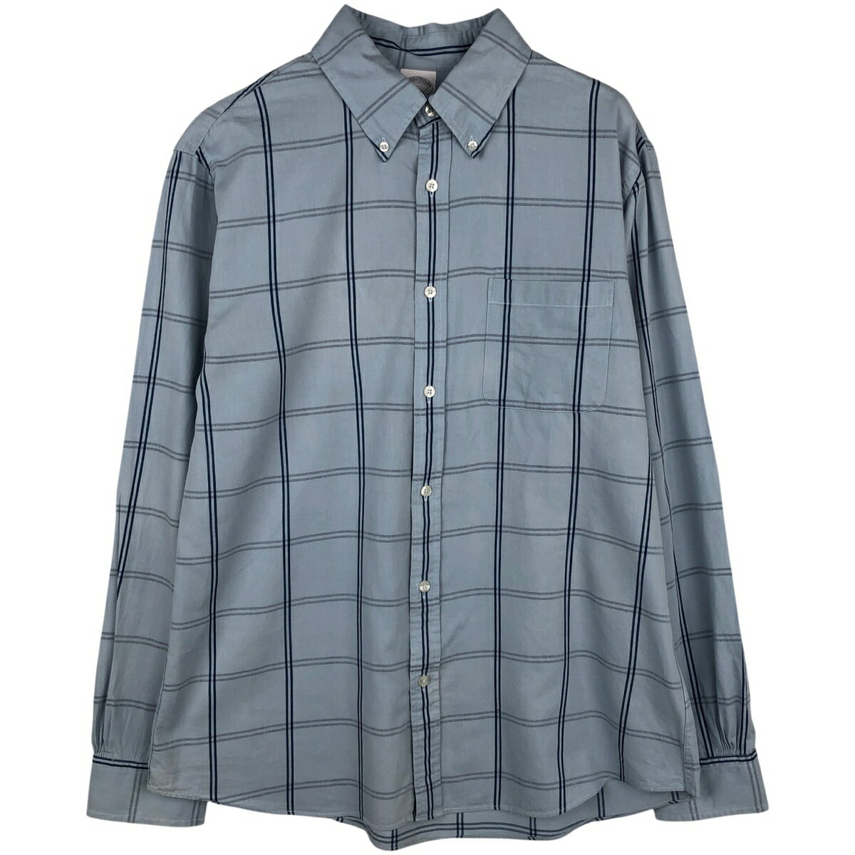 乐天商城 - 古着 ブルックスブラザーズ Brooks Brothers Est.1818 REGENT FIT 長袖 ボタンダウンチェックシャツ メンズL相当 /rab181183 【中古】 【260530】
