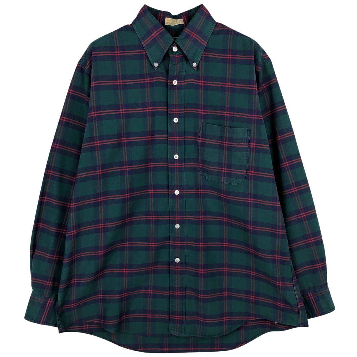 乐天商城 - 古着 70~80'S エルエルビーン L.L.Bean 長袖 コットンチェックシャツ USA製 メンズL相当 ヴィンテージ /rab181206 【中古】 【260530】 グリーン系 春夏秋冬