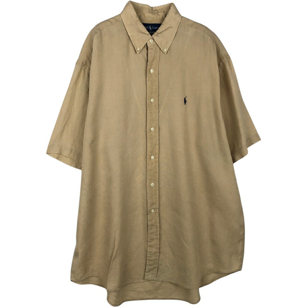 Rakuten - 古着 ラルフローレン Ralph Lauren BLAKE 半袖 リネン ボタンダウンシャツ メンズL相当 /rab182079 【中古】 【260528】
