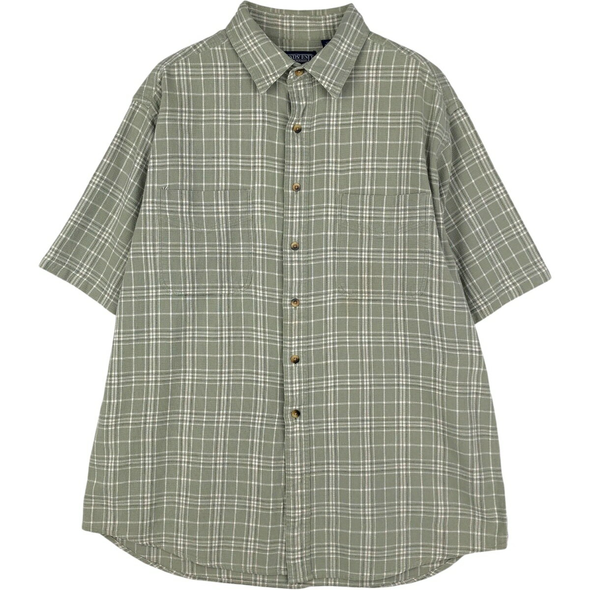 乐天商城 - 古着 ~00'S ランズエンド LANDS'END 半袖 コットン チェックシャツ メンズL相当 /rab182168 【中古】 【260601】