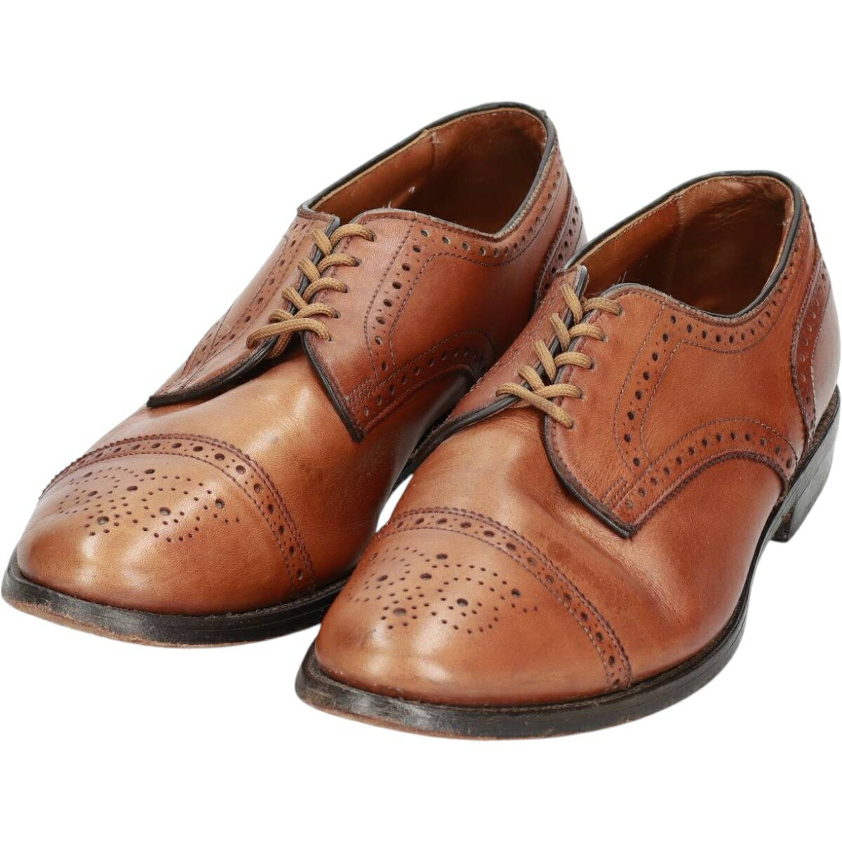 古着 アレンエドモンズ ALLEN EDMONDS Sanford セミブローグ ストレートチップシューズ USA製 メンズ27.0cm相当 /saa010283  