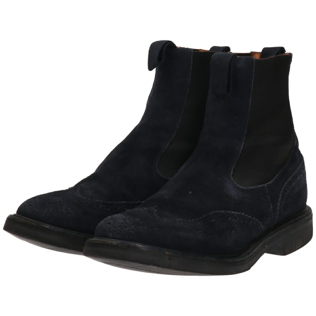 古着 トリッカーズ Tricker's ウイングチップ スエード サイドゴアブーツ 英国製 メンズ26.0cm相当 /saa011313 【中古】 【240806】