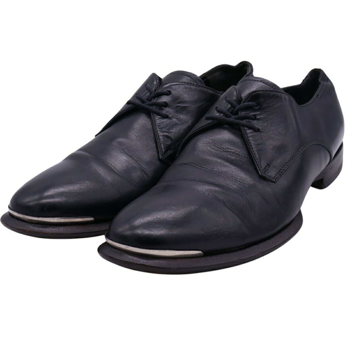 【未使用】Alexander McQueen 黒 革ドレスシューズ alexander mcqueen(アレキサンダーマックイーン) ドレスシューズ