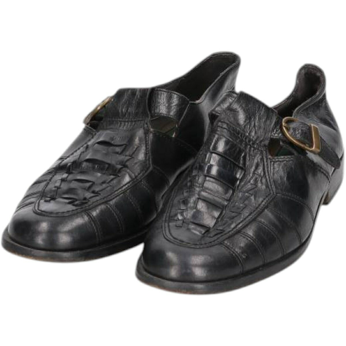 商品詳細 ブランド・ENZO BARETTI・ 特徴・編み込み・ モデル/形状・モンクストラップシューズ・ 素材・本革レザー・ 色・ブラック系 黒色・ 柄・無地・ 生産国・不明・ 年代 サイズ・メンズ26.5cm・表記サイズ:43・ヒール高...