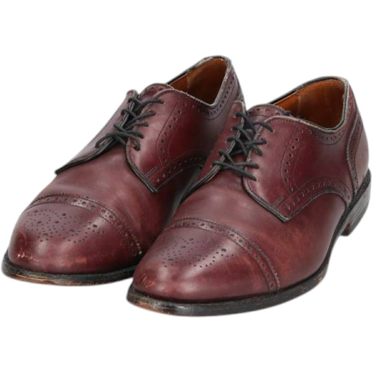 極美品 アレン・エドモンズ Allen Edmonds セミブローグ 7.5 アレン・エドモンズ ストランド|STRAND WALNUT ストレートチップ