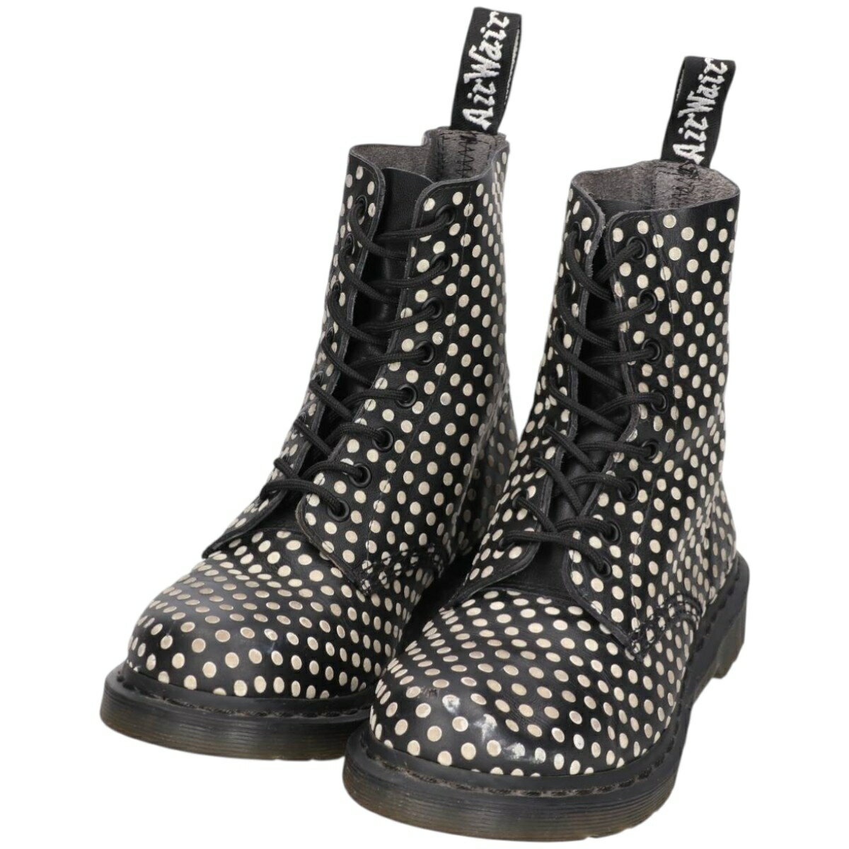 Saidogoa - 古着 ドクターマーチン Dr.Martens PASCAL ドット柄 8ホールブーツ 7 レディース26.0cm相当 /saa014979 【中古】 【260223】 【Elulu/エルル】 ブラック系 春夏秋冬