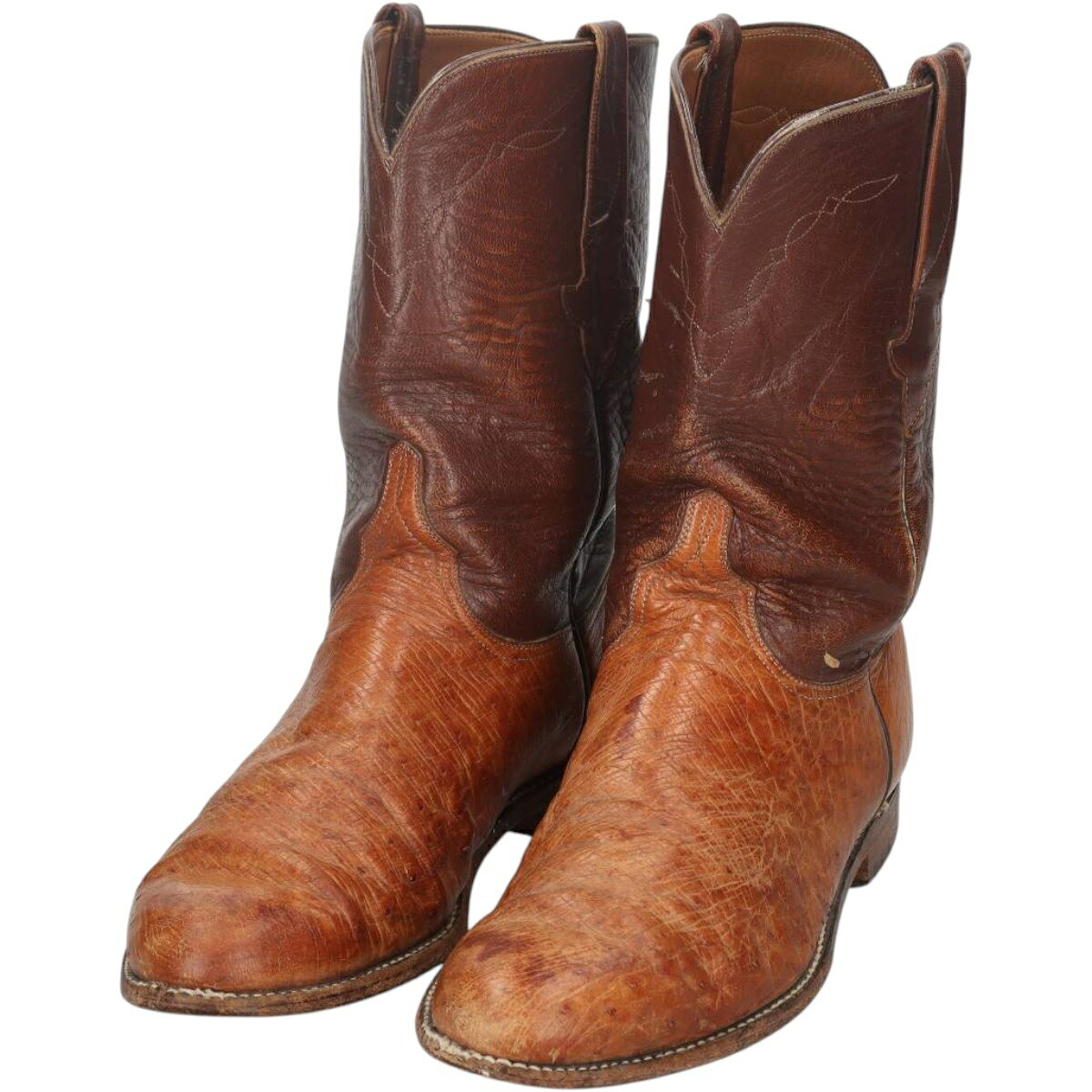 古着 80'S ルケーシー Lucchese ツートン ウエスタンブーツ USA製 10 D メンズ27.0cm相当 ヴィンテージ /saa016142 【中古】 【260805】