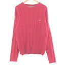 古着 90'S トミーヒルフィガー TOMMY HILFIGER ケーブル編み コットンニットセーター メンズL ヴィンテージ /taa001456 【中古】 【231116】 ss2503_50(4)