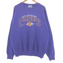 古着 90'S CSA NBA LOS ANGELES LAKERS ロサンゼルスレイカーズ スウェットシャツ トレーナー USA製 メンズXL ヴィンテージ /taa002576 【中古】 【240107】