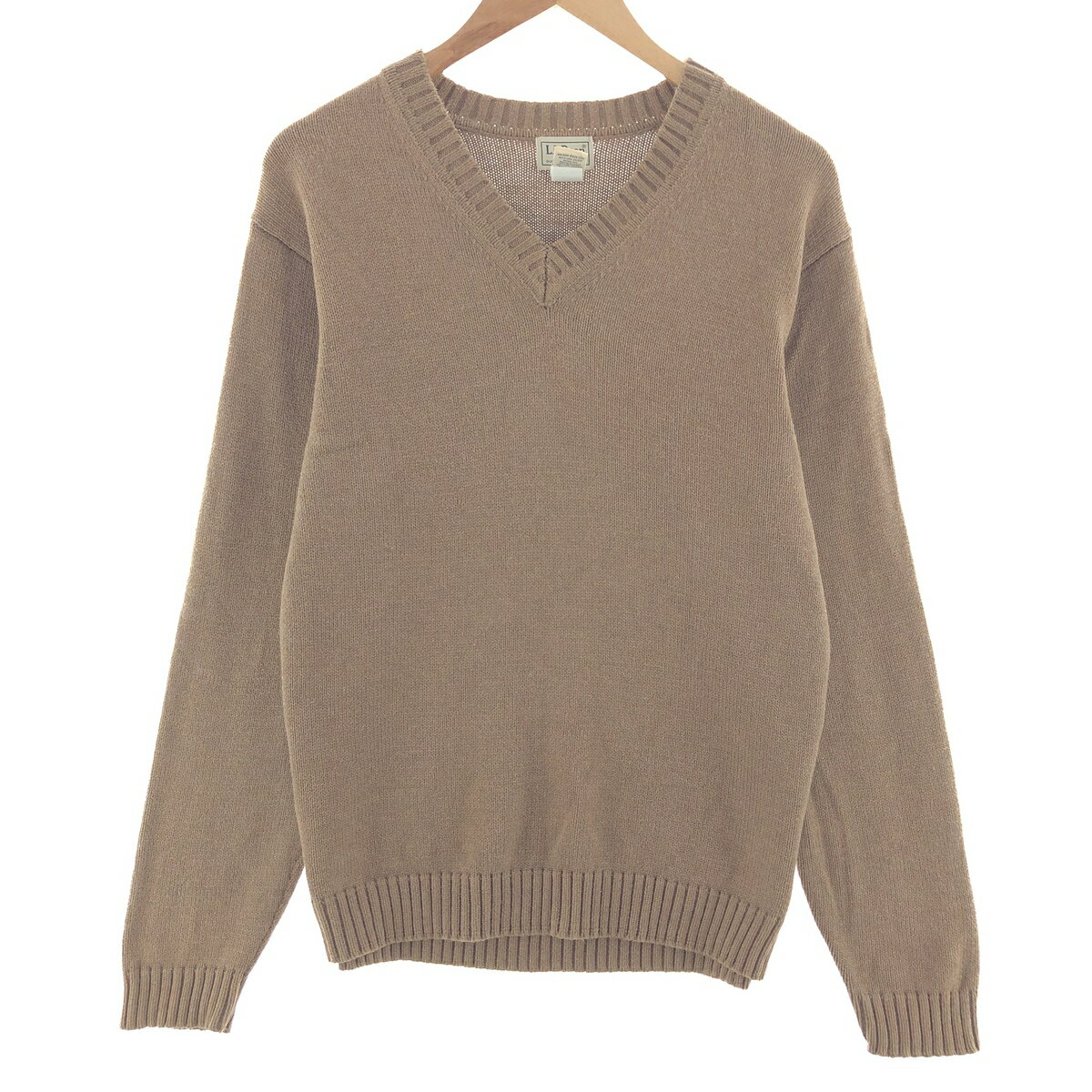 古着 90~00'S エルエルビーン L.L.Bean Vネック コットンニットセーター メンズM相当 ヴィンテージ /ta..
