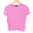 ラルフローレン RALPH LAUREN SPORT 半袖 ケーブル編み コットンニットセーター レディースM Ralph Lauren /wab5876 【中古】 【170221】