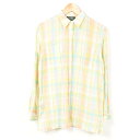 ラルフローレン LAUREN ローレン シースルー 長袖 チェックシャツ レディースL Ralph Lauren /wab1534 【中古】 【170310】