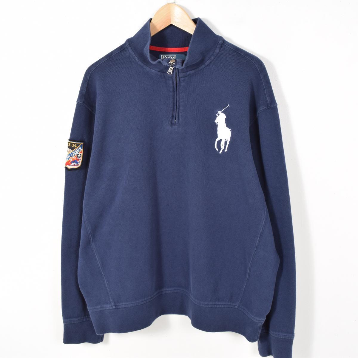 【楽天市場】ラルフローレン POLO by Ralph Lauren ビッグポニー ハーフジップスウェット トレーナー メンズXL Ralph