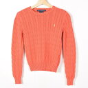 ラルフローレン RALPH LAUREN SPORT ケーブル編み コットンニットセーター レディースXS Ralph Lauren /wez8787 【中古】 【170319】