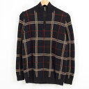 ラルフローレン Ralph Lauren LAUREN ローレン チェック柄 ハイネック モックネック コットンニットハーフジップセーター レディースM /wai8583 【中古】 【171022】