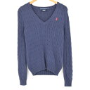 ラルフローレン Ralph Lauren RALPH LAUREN SPORT ケーブル編み Vネック コットンニットセーター レディースM /wad0095 【中古】 【170811】