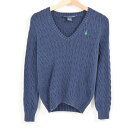 ラルフローレン Ralph Lauren SPORT スポーツ Vネック ケーブル編み コットンニットセーター レディースM /waf2409 【中古】 【170912】