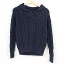 ラルフローレン Ralph Lauren ケーブル編み ショールカラー コットンニットセーター レディースM /wag7914 【中古】 【171006】