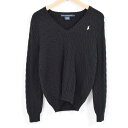 ラルフローレン Ralph Lauren RALPH LAUREN SPORT ケーブル編み Vネック コットンニットセーター レディースXL /wai2395 【中古】 【171014】