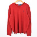 ラルフローレン Ralph Lauren POLO RALPH LAUREN Vネック ラムウールニットセーター メンズL /waj9149 【中古】 【171024】
