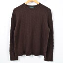 ラルフローレン Ralph Lauren LAUREN ローレン ケーブル編み カシミア混 アンゴラ混 ウールニットセーター レディースL /waj9728 【中古】 【171026】
