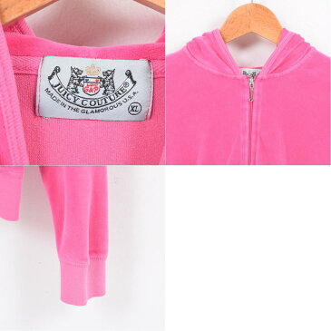 ジューシークチュール JUICY COUTURE ベロアパーカー USA製 レディースL /wak4146 【中古】 【180303】【SS1809】【【SS1809】3】