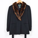 ラルフローレン Ralph Lauren LAUREN ローレン フェイクファー襟 ウールジャケット USA製 レディースM /wam0841 【中古】 【171215】