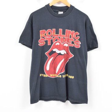 80年代 ステッドマン STEDMAN ROLLING STONES ローリングストーンズ STEEL WHEELS TOUR 1989 両面プリント バンドTシャツ USA製 メンズL ヴィンテージ /wap1795 【中古】【n1803】 【180317】