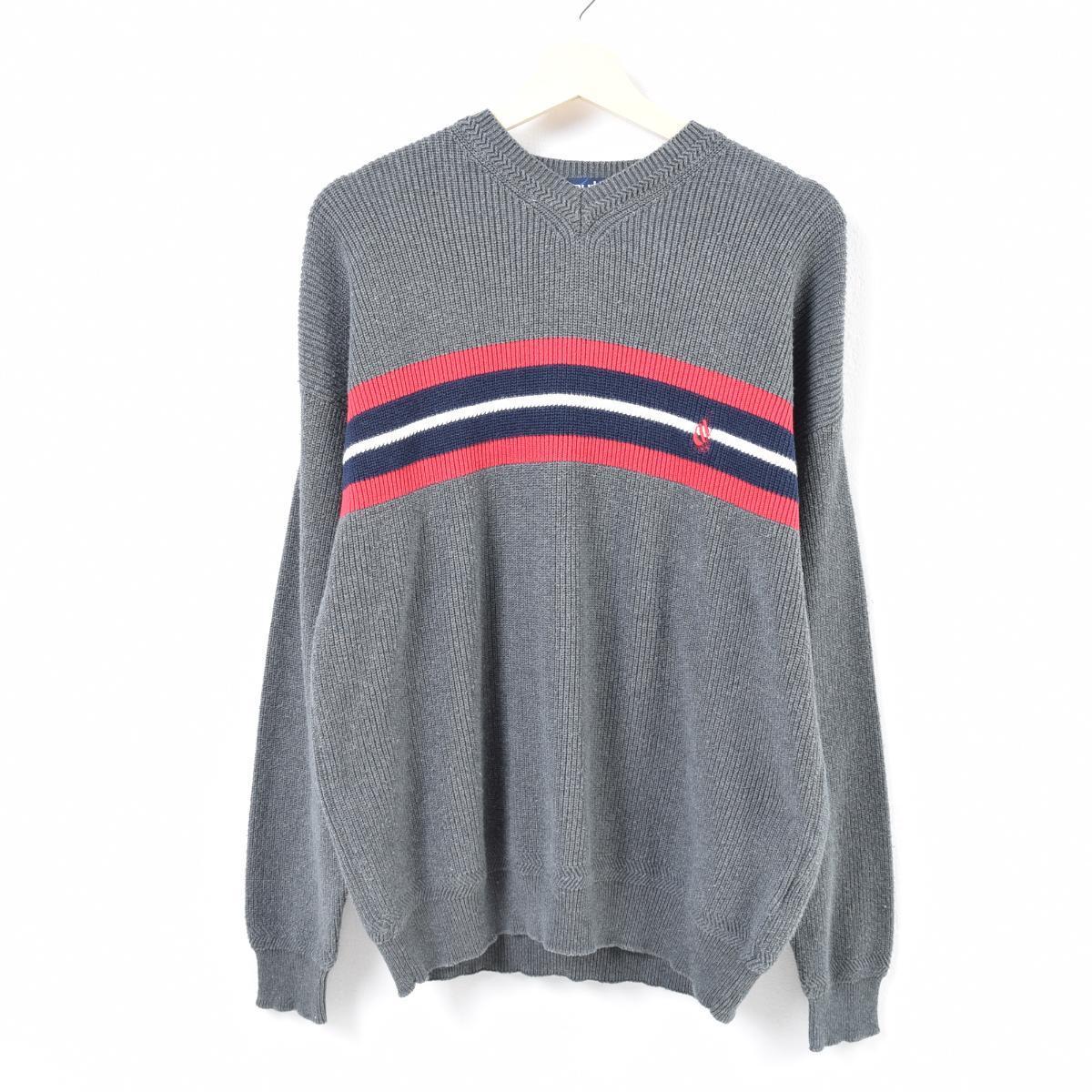 90年代 ノーティカ Nautica Vネック コットンニットセーター メンズm