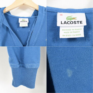 ラコステ LACOSTE フランス企画 スリットネック スウェットプルオーバーパーカー フランス製 36 メンズXS /waq4407 【中古】 【180413】