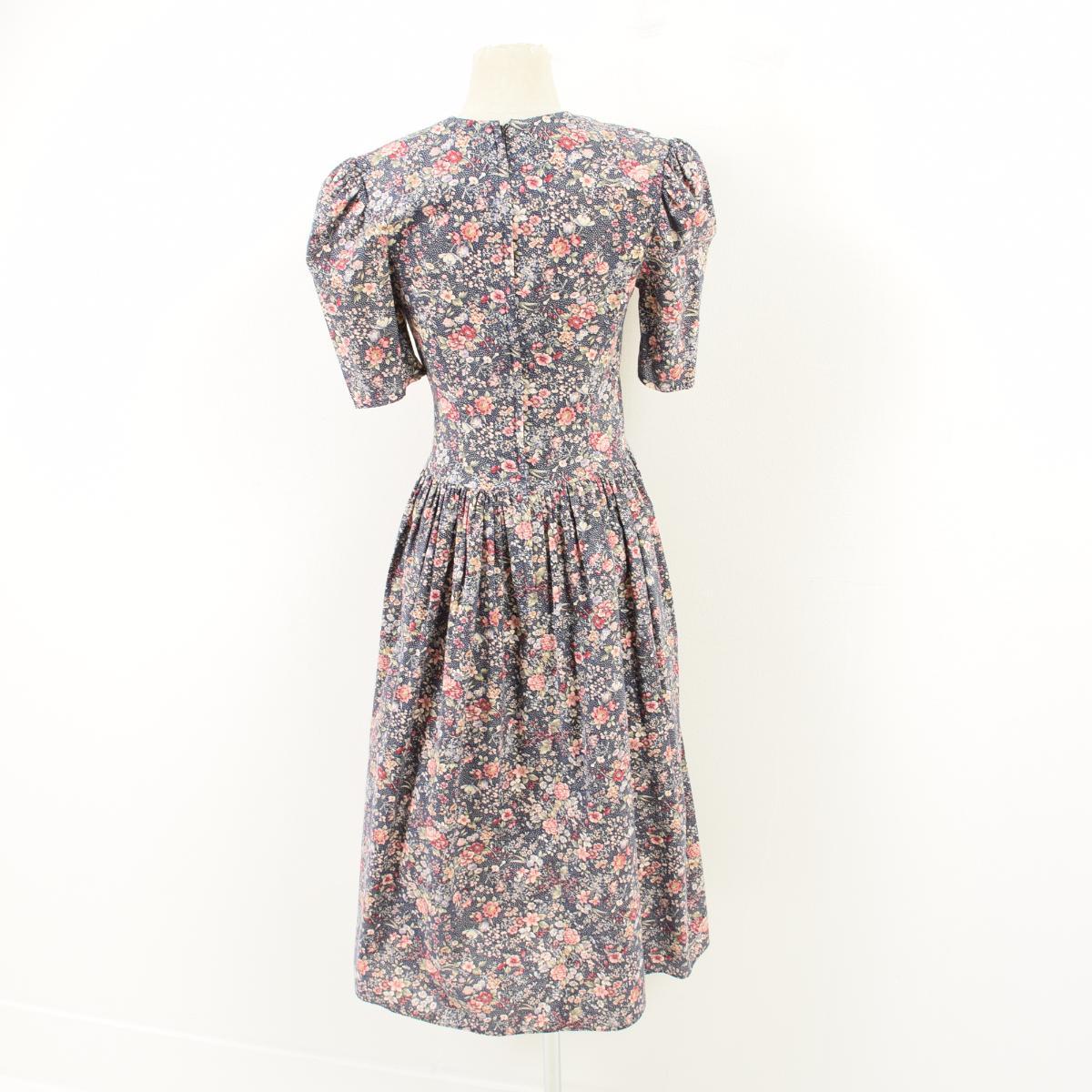 90年代 ガンネサックス ガニーサックス GUNNE SAX JESSICA McCLINTOCK 総柄 花柄 レース付き 半袖 フレア ワンピース USA製 レディースM ヴィンテージ /waq2452 【180521】【PD2001】【CS2003】