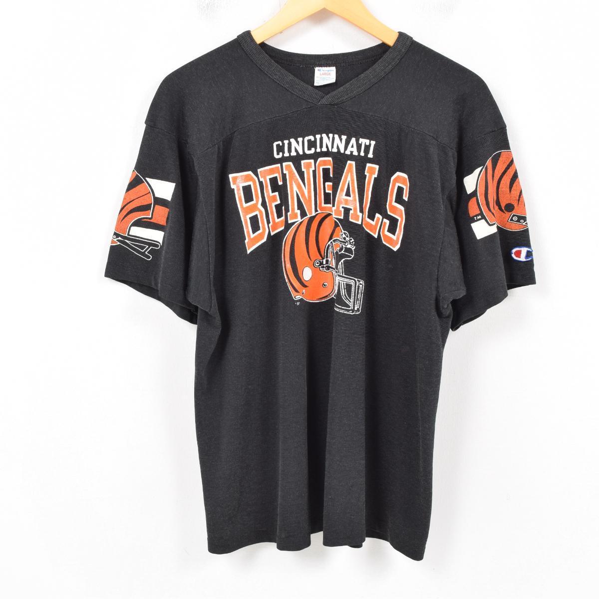 80年代 チャンピオン Champion トリコタグ Nfl Cincinnati Bengals シンシナティベンガルズ フットボールtシャツ Usa製 メンズl ヴィンテージ Was1165 古着屋jam Ss07 Cs07 Js10 Ss2101 Cs2101 スポーツtシャツ 古着屋jam ジャム