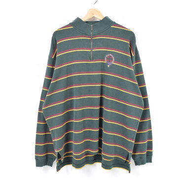 ラルフローレン Ralph Lauren POLO by Ralph Lauren ボーダー柄 ハーフジップ ロングTシャツ ロンT メンズXXL /was4382 【中古】【古着屋JAM】 【180707】